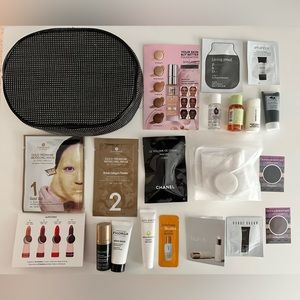 Luxury high end beauty bag of skincare/makeup samples & deluxe trial size bundle